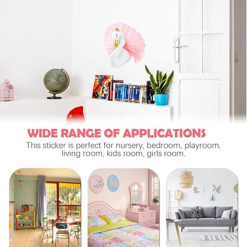 LNQ LUNIQI 3D Swan Wall Hanging Decoration Nursery Decor Wall Art Swan Wall Art Hook 3D Plush Swan Decor for Kids Room Birthday Wedding Present in Saudi Arabia