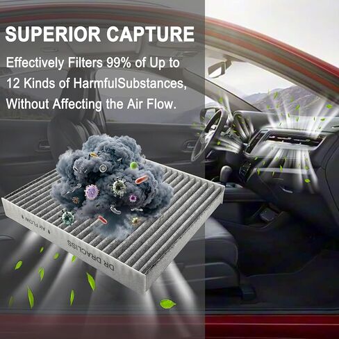 مجموعة فلتر هواء المحرك والمقصورة تناسب Honda HR-V 2023-2025 2.0L- استبدال 17220-5BA-A00، 80291-T5R-A01 CAF1873P CF11182 in Saudi Arabia