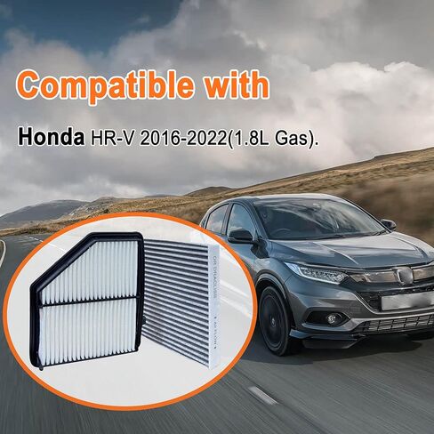 مجموعة فلتر هواء المحرك والمقصورة تناسب Honda HR-V 2023-2025 2.0L- استبدال 17220-5BA-A00، 80291-T5R-A01 CAF1873P CF11182 in Saudi Arabia