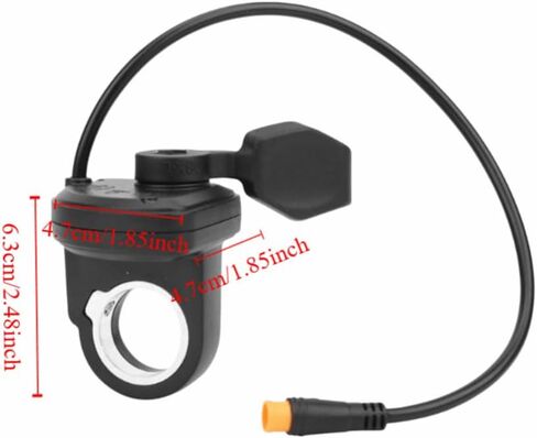 108X Left Thumb Throttle Electric Bike Finger Throttle Grip Speed Control with 3Pin Water Proof Connector for 22.2mm Diameter Handlebar(Black) in Kuwait