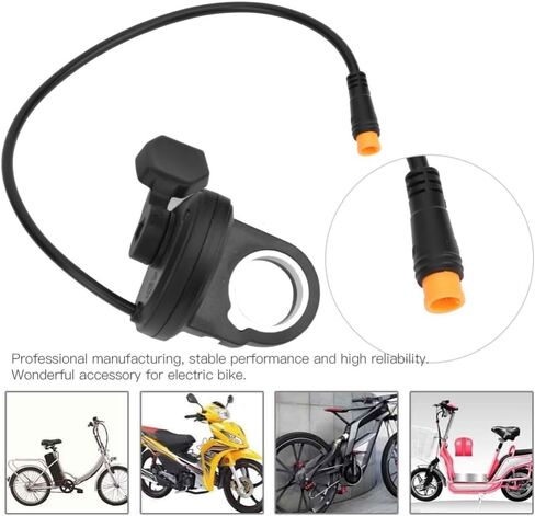 108X Left Thumb Throttle Electric Bike Finger Throttle Grip Speed Control with 3Pin Water Proof Connector for 22.2mm Diameter Handlebar(Black) in Kuwait