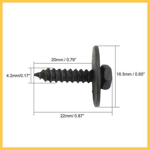 8pcs 4.2 x 22mm Stainless Steel Black Head Screw for Car Fender Bumper Auto Replacement Parts in Saudi Arabia