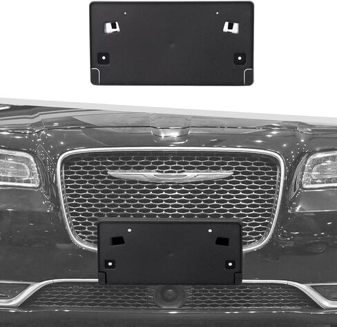 Jimen for Chrysler Plate Holder, Front License Tag Frame Mount Bracket Fit for Chrysler 300C 2015-2024 (Black) in Saudi Arabia