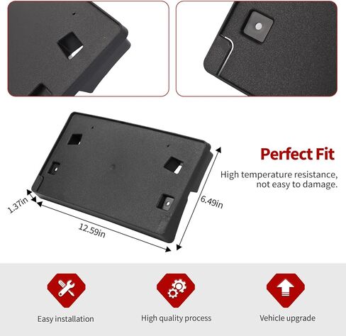 Jimen for Chrysler Plate Holder, Front License Tag Frame Mount Bracket Fit for Chrysler 300C 2015-2024 (Black) in Saudi Arabia