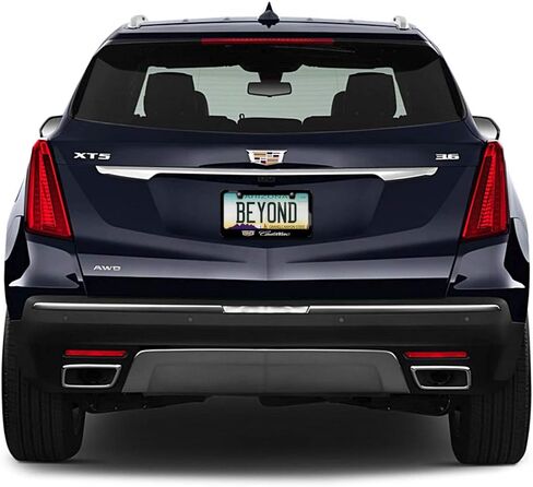 iPick Image Made for Cadillac Crest Logo in Full-Color Black Metal License Plate Frame in Kuwait