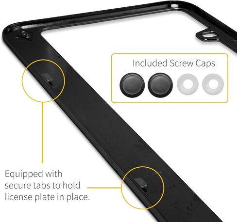 iPick Image Made for Cadillac Crest Logo in Full-Color Black Metal License Plate Frame in Kuwait