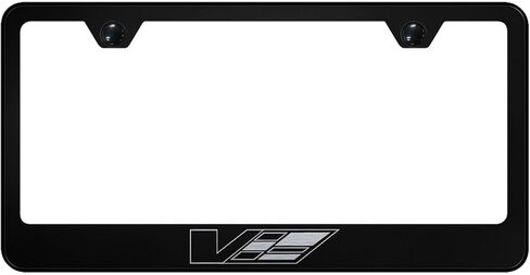 Cadillac V Logo Black Stainless Steel License Plate Frame in Kuwait