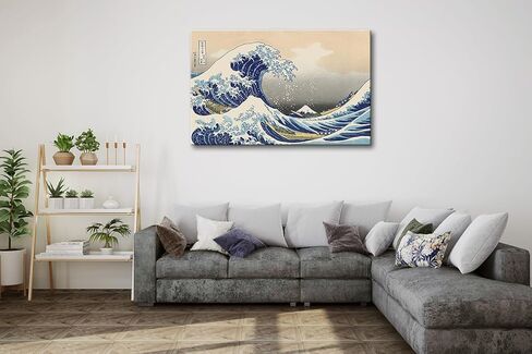 msspart The Great Wave off Kanagawa بواسطة Hokusai قماش جدار الفن الياباني الكلاسيكي العمل الفني اللوحة ديكور لغرفة المعيشة مجردة صورة المناظر البحرية طباعة لغرفة النوم مكتب ديكور المنزل - 24 "× 36" in Kuwait