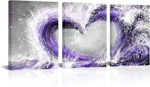 HOMEOART Bedroom Wall Art Ocean Wave Painting Love Sign Wall Decor Framed Artwork Bathroom Bedroom Living Room Decor (Turquoise) in Saudi Arabia