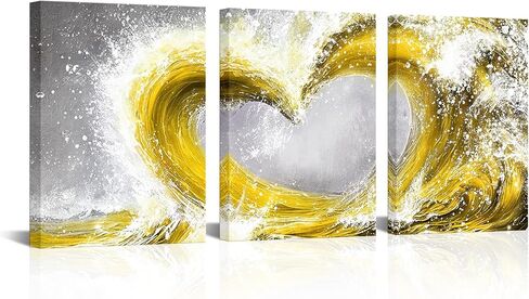HOMEOART Bedroom Wall Art Ocean Wave Painting Love Sign Wall Decor Framed Artwork Bathroom Bedroom Living Room Decor (Turquoise) in Saudi Arabia