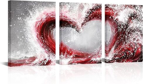 HOMEOART Bedroom Wall Art Ocean Wave Painting Love Sign Wall Decor Framed Artwork Bathroom Bedroom Living Room Decor (Turquoise) in Saudi Arabia