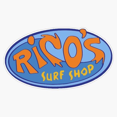 Ricos Surf Shop (Hannah Montana) Vinyl Sticker Waterproof Decal Laptop Wall Window Bumper Sticker 5" in Kuwait