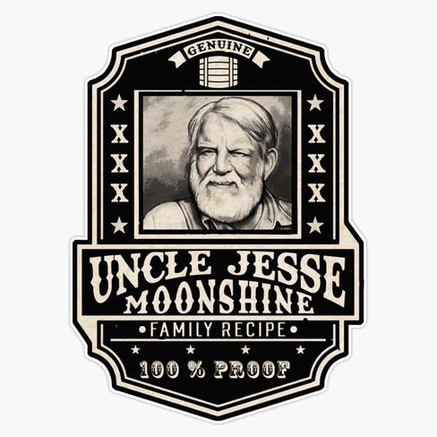 Uncle Jesse Moonshine - Label Sticker Vinyl Decal Bumper Sticker 5" in Kuwait