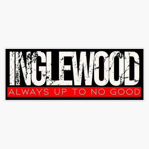 Inglewood Up To No Good Window Water Bottle Bumper Sticker Decal 5" in Saudi Arabia