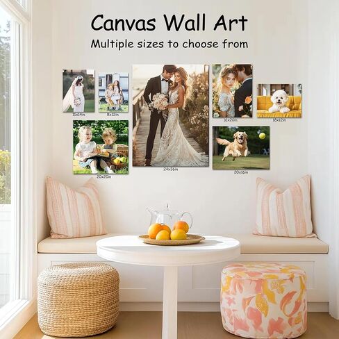 Custom Canvas Prints with Your Photos Personalized Framed Canvas Photos Prints Wall Art Custom Picture Gifts for Family Couple Boyfriend Girlfriend Pet Baby 6x8in in Saudi Arabia