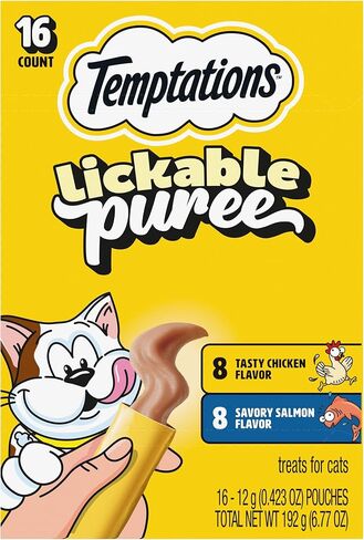 Temptations Creamy Puree Mix-Ups Seafood Medley Flavor Squeezable Lickable Wet Cat Treats, 0.42 oz. Tubes, 4 Count (Pack of 11) – Total 44 Count in Kuwait