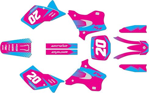 Graphics Kit for Kawasaki KX125 and KX250 (1995-1998) SPEAR Series Magenta 16 Mil - Dirt pit bike motorcycle stickers, dirtbike racing automotive decal motocross accessories no-plastics in Saudi Arabia