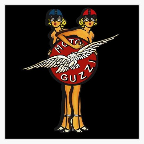 Guzzi Motorcycle Girls by MotorManiac Window Water Bottle Bumper Sticker Decal 5" in Saudi Arabia