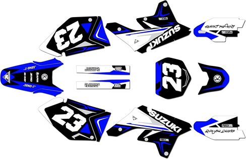Graphics Kit for Suzuki RMZ 250 (2007-2009) Evader Series Yellow-Shift 09 Mil - Dirt Bike Custom Racing Graphics Decals Stickers Kit, no-Plastics in Saudi Arabia