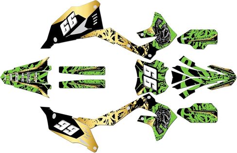 Graphics Kit for Kawasaki KX450 2019-2023 and KX250 2021-2024 Revolt Series Cyan 9 Mil - Easy Go - Dirt Pit Bike Motorcycle Sticker, Dirtbike Racing Decal Motocross Accessories no-Plastics in Saudi Arabia