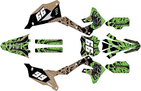 Graphics Kit for Kawasaki KX450 2019-2023 and KX250 2021-2024 Revolt Series Cyan 9 Mil - Easy Go - Dirt Pit Bike Motorcycle Sticker, Dirtbike Racing Decal Motocross Accessories no-Plastics in Saudi Arabia