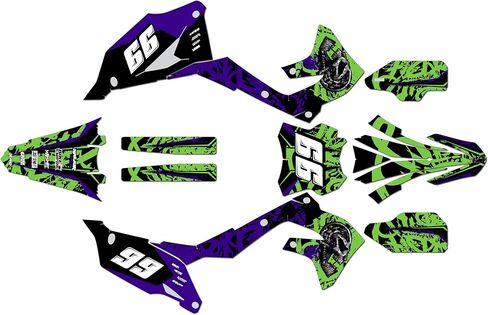 Graphics Kit for Kawasaki KX450 2019-2023 and KX250 2021-2024 Revolt Series Cyan 9 Mil - Easy Go - Dirt Pit Bike Motorcycle Sticker, Dirtbike Racing Decal Motocross Accessories no-Plastics in Saudi Arabia