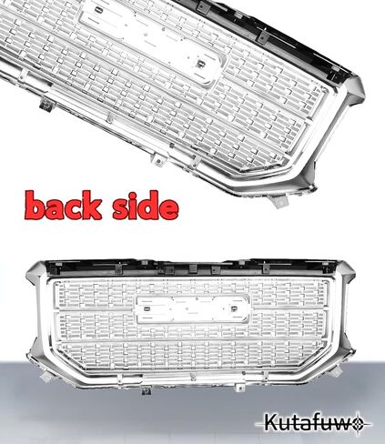 Front Upper Bumper Grille Grill Assembly Compatible with 2016-2019 GMC Sierra 1500, OEM Denali Style Chrome Engine Heat Dissipation Mesh Grille Covers in Kuwait