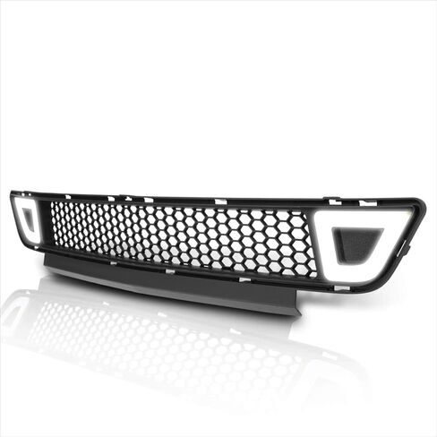 Honeycomb Mesh Front Lower Bumper Grille Grill w/LED Light Compatible with 15-17 Ford Mustang Base Ecoboost GT,Black in Kuwait