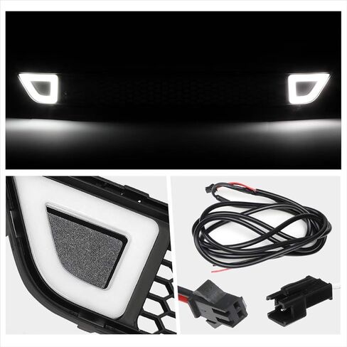 Honeycomb Mesh Front Lower Bumper Grille Grill w/LED Light Compatible with 15-17 Ford Mustang Base Ecoboost GT,Black in Kuwait