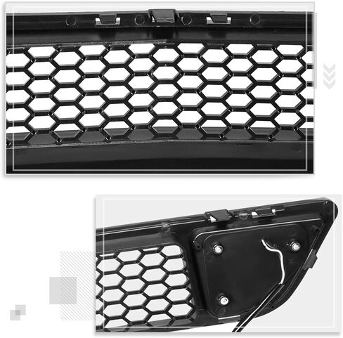 Honeycomb Mesh Front Lower Bumper Grille Grill w/LED Light Compatible with 15-17 Ford Mustang Base Ecoboost GT,Black in Kuwait