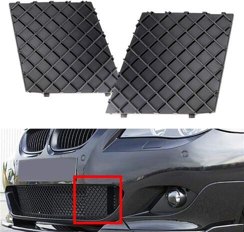 iJDMTOY Pair Front Bumper Lower Grille Mesh Cover Replacements Compatible with 2004-2010 BMW E60 E61 5 Series, Compatible with M-Package Aerodynamics Package Bumper ONLY in Saudi Arabia