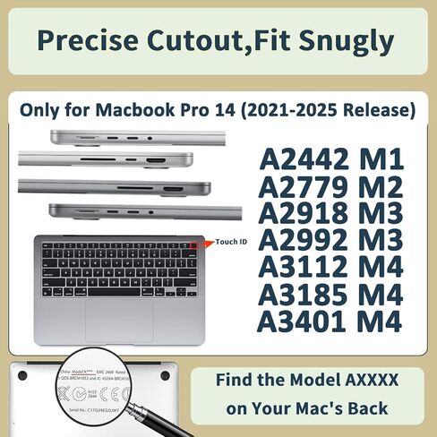 Hard Case for MacBook Pro 14 inch M5 M4 M3 M2 M1 Max 2026-2021 Model A3434 A3401 A3185 A3112 A2992 A2918 A2779 A2442,Laptop Case & Sleeve Bag & Keyboard Cover,Wild Leopard Print in Kuwait