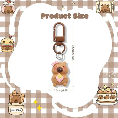 Capybara Keychains, 6 Pcs Cute Capybara in Pink Keychains for Birthday Party Gift, Backpack, Handbag, Purse, Car Key Decor, Perfect for Capybara Lovers Kids Boys Girls Students Women in Saudi Arabia