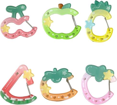 Acrylic Hollow Fruit Keychain Carabiner Clip Lightweight Sturdy Accessory Acrylic Holder For Bag Keys Backpack in Saudi Arabia