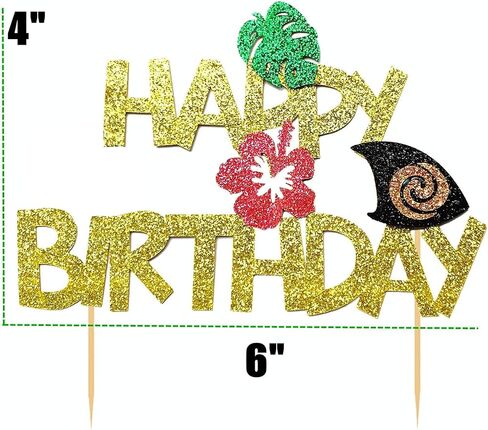 Glitter Moana Birthday Cake Topper Moana Party Supplies Moana Cake Decoration Moana Birthday Party Decoration Hawaiian Birthday Decoration in Kuwait