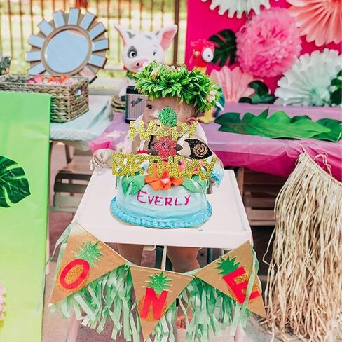 Glitter Moana Birthday Cake Topper Moana Party Supplies Moana Cake Decoration Moana Birthday Party Decoration Hawaiian Birthday Decoration in Kuwait