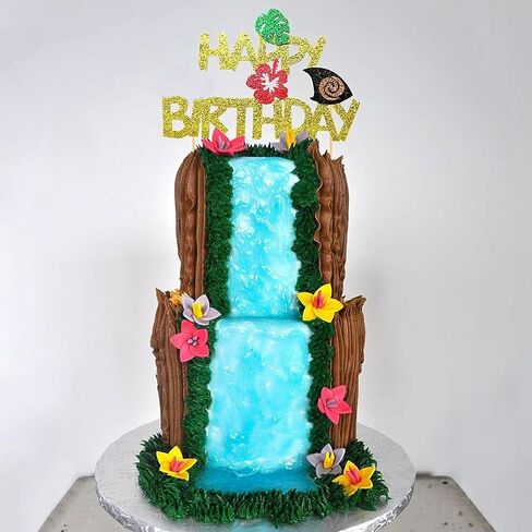 Glitter Moana Birthday Cake Topper Moana Party Supplies Moana Cake Decoration Moana Birthday Party Decoration Hawaiian Birthday Decoration in Kuwait