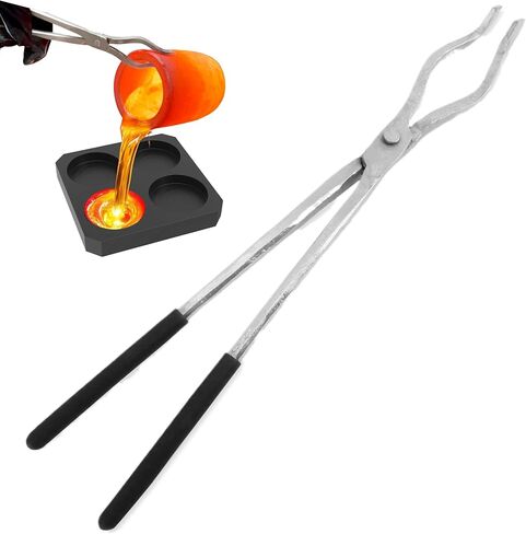 Nelyrho 17" Hinge Style Crucible Tongs for Gold Copper Silver Bronze Recycle Metal Smelting Refining Casting Tool in Kuwait