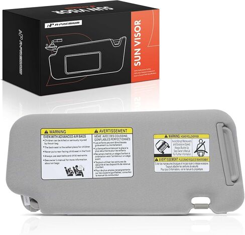 A-Premium Driver Left Side Sun Visor Compatible with Nissan Murano 2009-2014 - with Vanity Light, with Vanity Mirror, Without Sunroof, Gray Color - Replaces 96401-1AA1B, 964011AA1B in Saudi Arabia