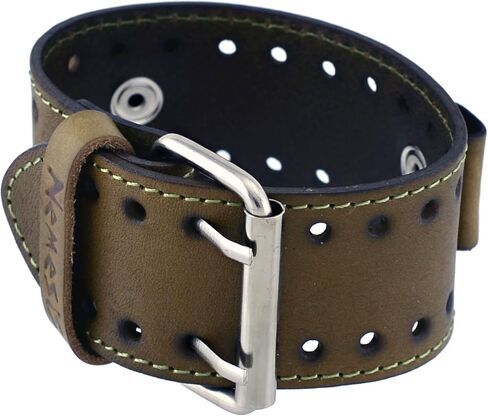 Nemesis STH-HB Hazelnut Brown Wide Leather Cuff Wrist Watch Band in Kuwait