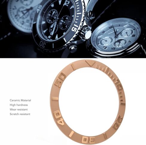 Watch Bezel Insert, 38mm Watch Replacement Parts, Ceramic Digit Watch Bezel Ring Replacement Accessory Parts for Repairer (Rose Gold) in Saudi Arabia