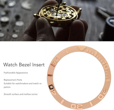 Watch Bezel Insert, 38mm Watch Replacement Parts, Ceramic Digit Watch Bezel Ring Replacement Accessory Parts for Repairer (Rose Gold) in Saudi Arabia