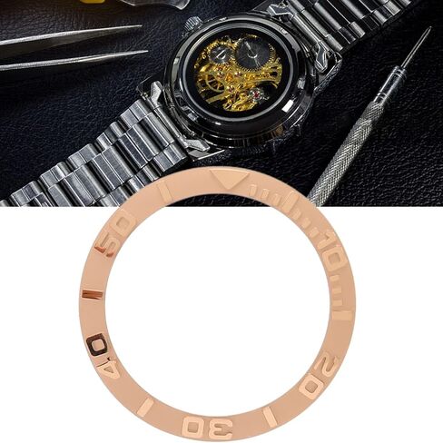 Watch Bezel Insert, 38mm Watch Replacement Parts, Ceramic Digit Watch Bezel Ring Replacement Accessory Parts for Repairer (Rose Gold) in Saudi Arabia