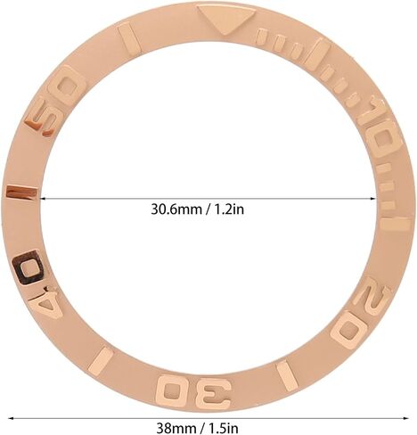 Watch Bezel Insert, 38mm Watch Replacement Parts, Ceramic Digit Watch Bezel Ring Replacement Accessory Parts for Repairer (Rose Gold) in Saudi Arabia