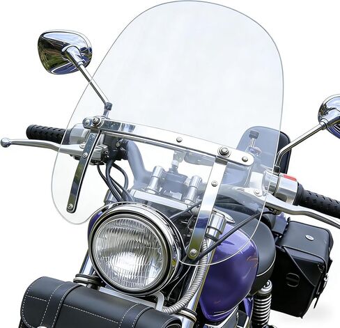 زجاج أمامي كبير من Areyourshop مقاس 18 × 16 بوصة (لمقود 7/8 بوصة و1 بوصة) لسيارة Harley Sportster Dyna Touring Softail لطرادات Honda CT125 ومعايير Kawasaki Vulcan 900 وSuzuki Savage in Saudi Arabia
