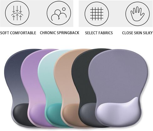 لوحة ماوس جل مع مسند للمعصم، لوحة ماوس مكتبية مريحة مع تصميم للتدليك، سطح أملس وغير قابل للانزلاق، حصيرة إكسسوارات مكتبية مريحة للمكتب والألعاب والدراسة. in Kuwait