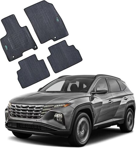 سجادات أرضية ecoMats لجميع الأحوال الجوية تناسب 2022 إلى 2026 Hyundai Tucson، المجموعة الأمامية والخلفية، عديمة الرائحة (لا تناسب موديلات PHEV الكهربائية) in Kuwait