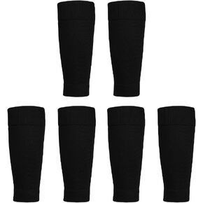 3 Pairs Football Sock Sleeves Mens Sports Calf Compression Sleeves Elastic Leg Compression Support Sleeves Soccer Shin Guard Socks for Running Cycling