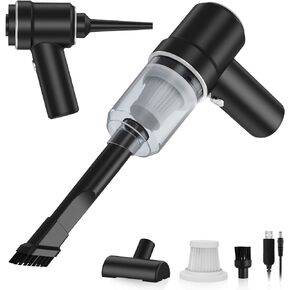 Cordless Handheld Vacuum, Car Vacuum Cleaner, Mini Hand Held Vacuuming Portable Rechargeable 2 in 1 Sucking Blowing for Home Office and Car