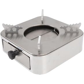 Alcohol Stove, Stainless Steel One Piece Design Drawer Structure Adjustable Firepower Camping Stove Spirit Burner Solid Alcohol Pot Stove for Barbecue Hotpot Picnic Outdoors Cooking